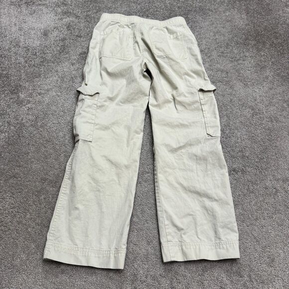 Abercrombie & Fitch Cargo Wide Leg Pants Womens 26/2S Short Khaki Cotton Utility - Picture 2 of 16